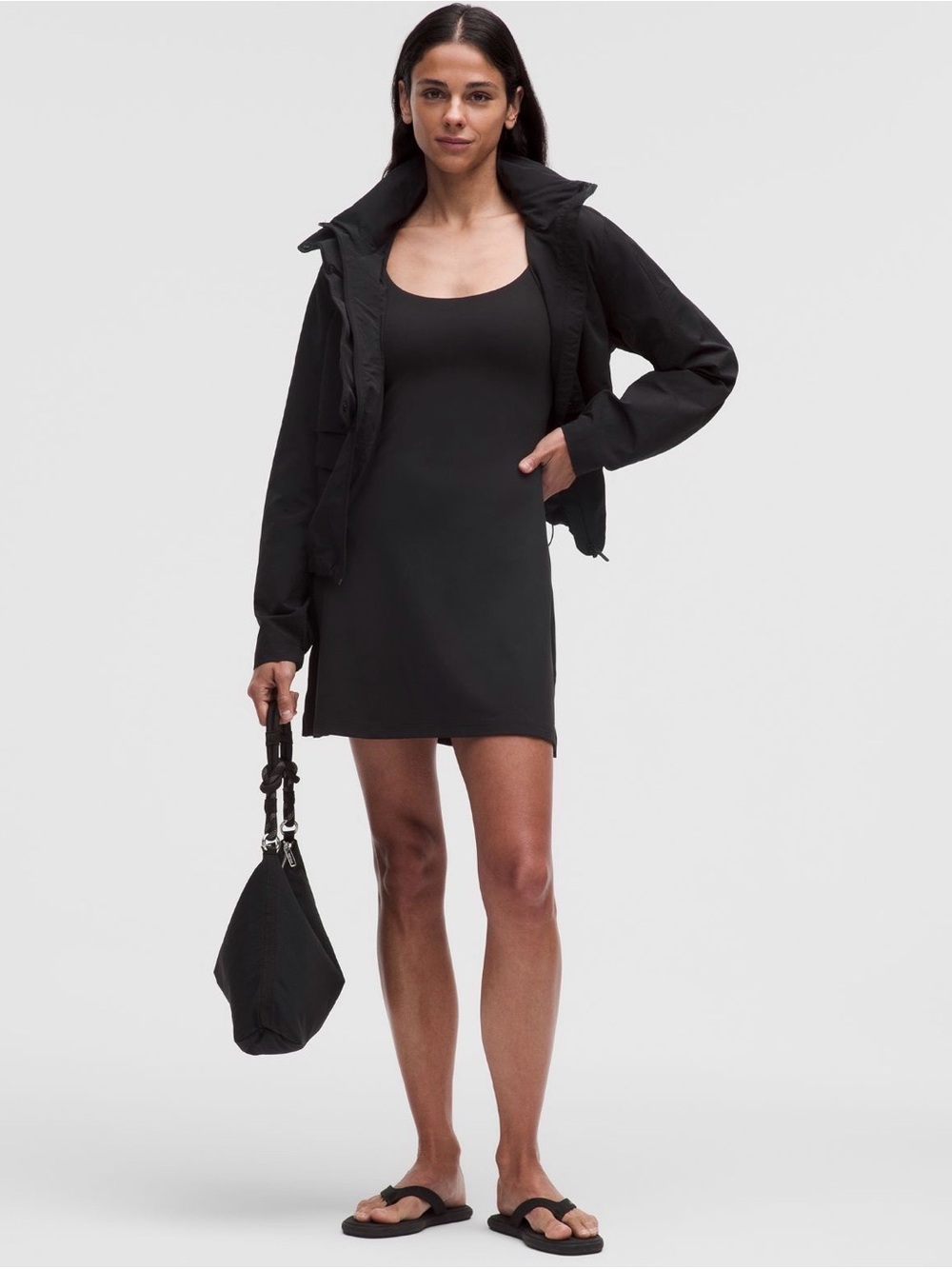 lululemon athletica Black Scoop-Neck Mini Dress